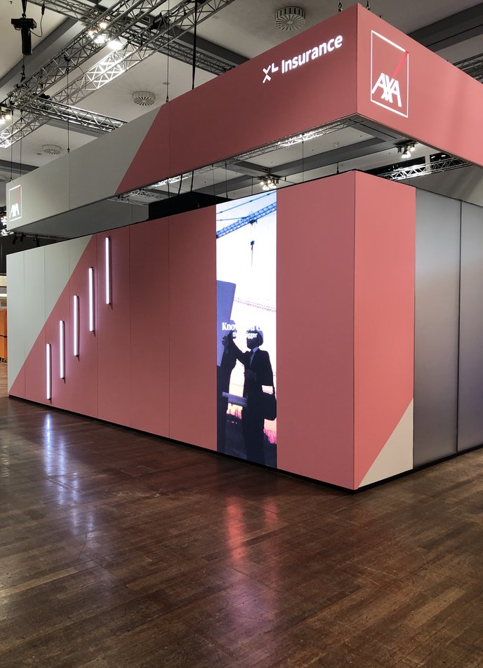 Messebau Axa XL Insurance 2019 Kubus