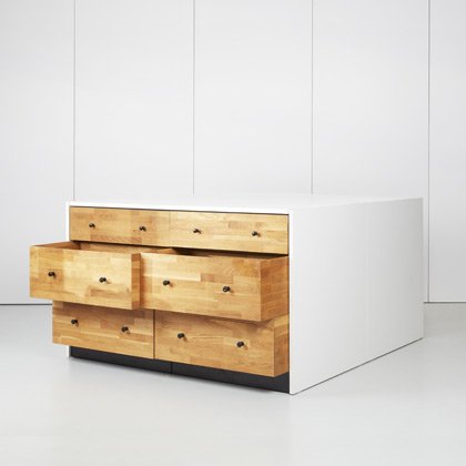 K+ S Design Blockbuffet Schubladen Eiche 160 weiss Variante
