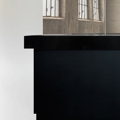 Baraufsatz schwarz Front schwarz 320 Aluvision Spiegel Variante