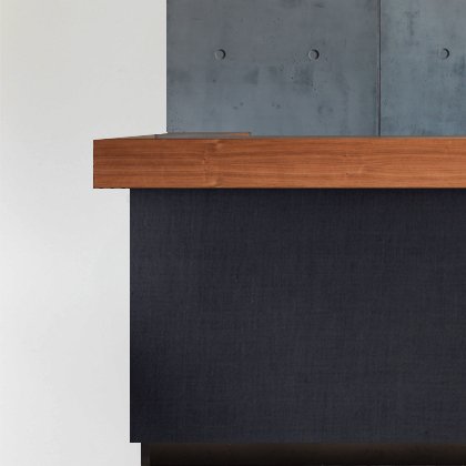 Baraufsatz nussbaum Front Rupfen schwarz 320 Aluvision Beton Variante