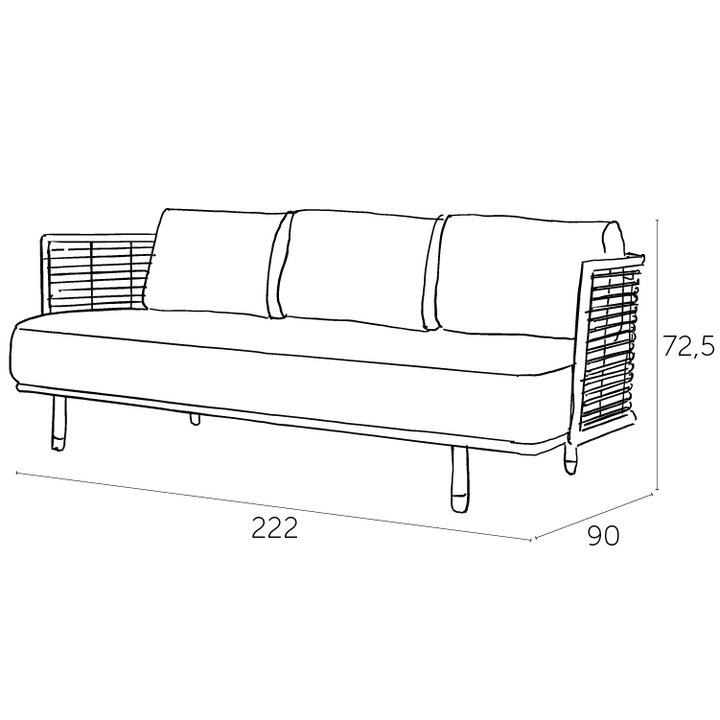 Lounge Sofas - Cane-line Sense 3-Sitzer