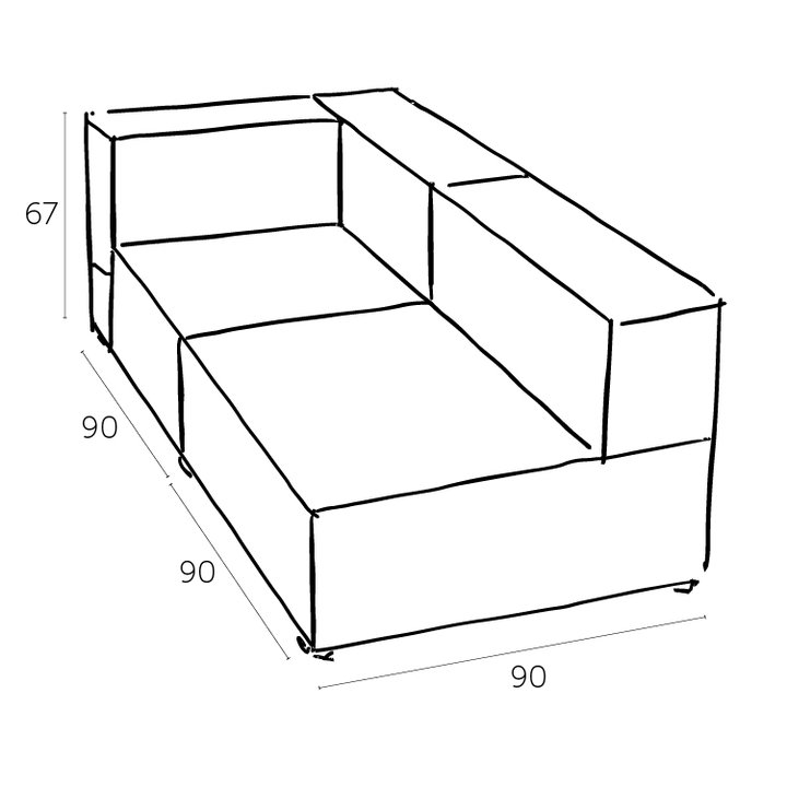 Lounge Sofas - K+S Samt Sofamodul