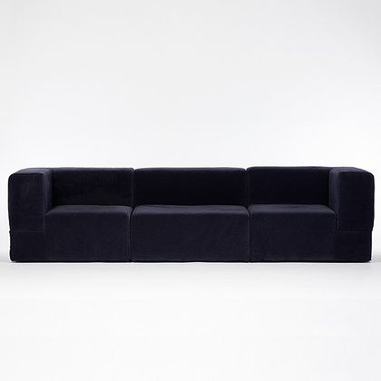 GOIN Sofa Samt Dunkelblau VARIANTE